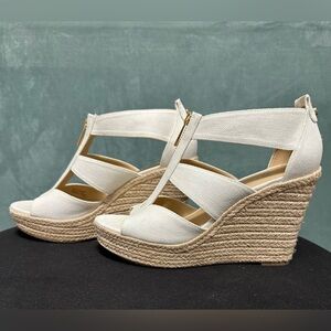 Michael Kors Damita Canvas Wedge Size 8.5 Women’s